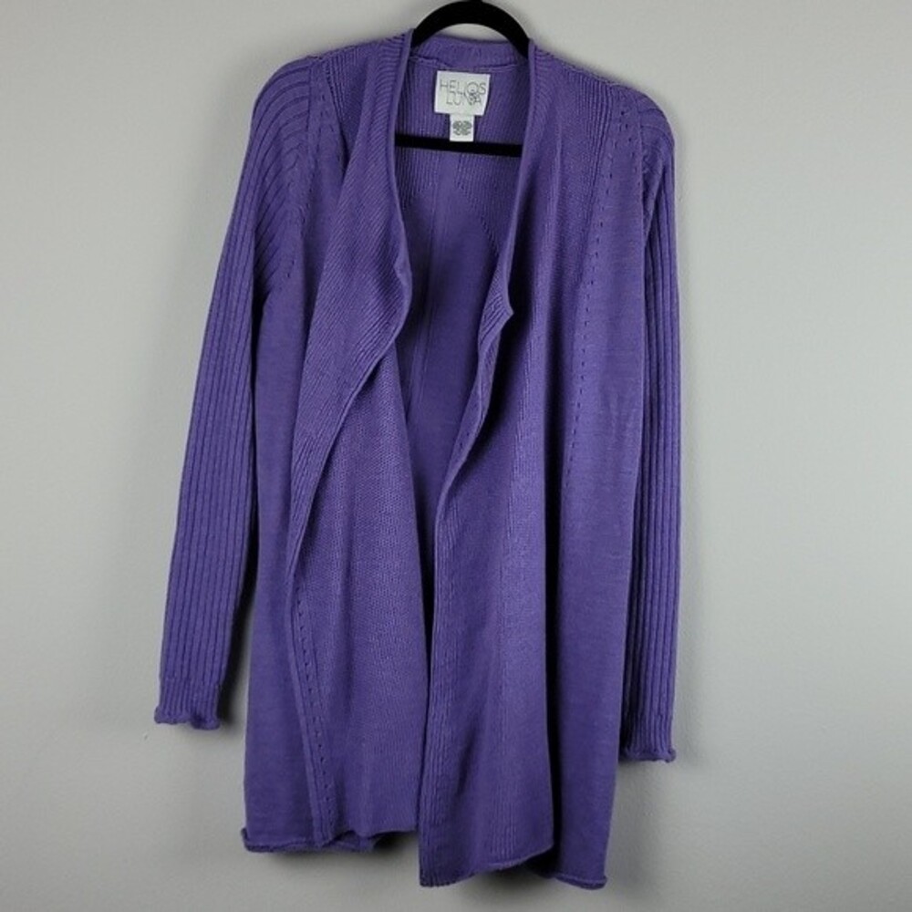 Helios & Luna Long Wool Cardigan Sweater Sz L Boho Winter Essentials Bohemian